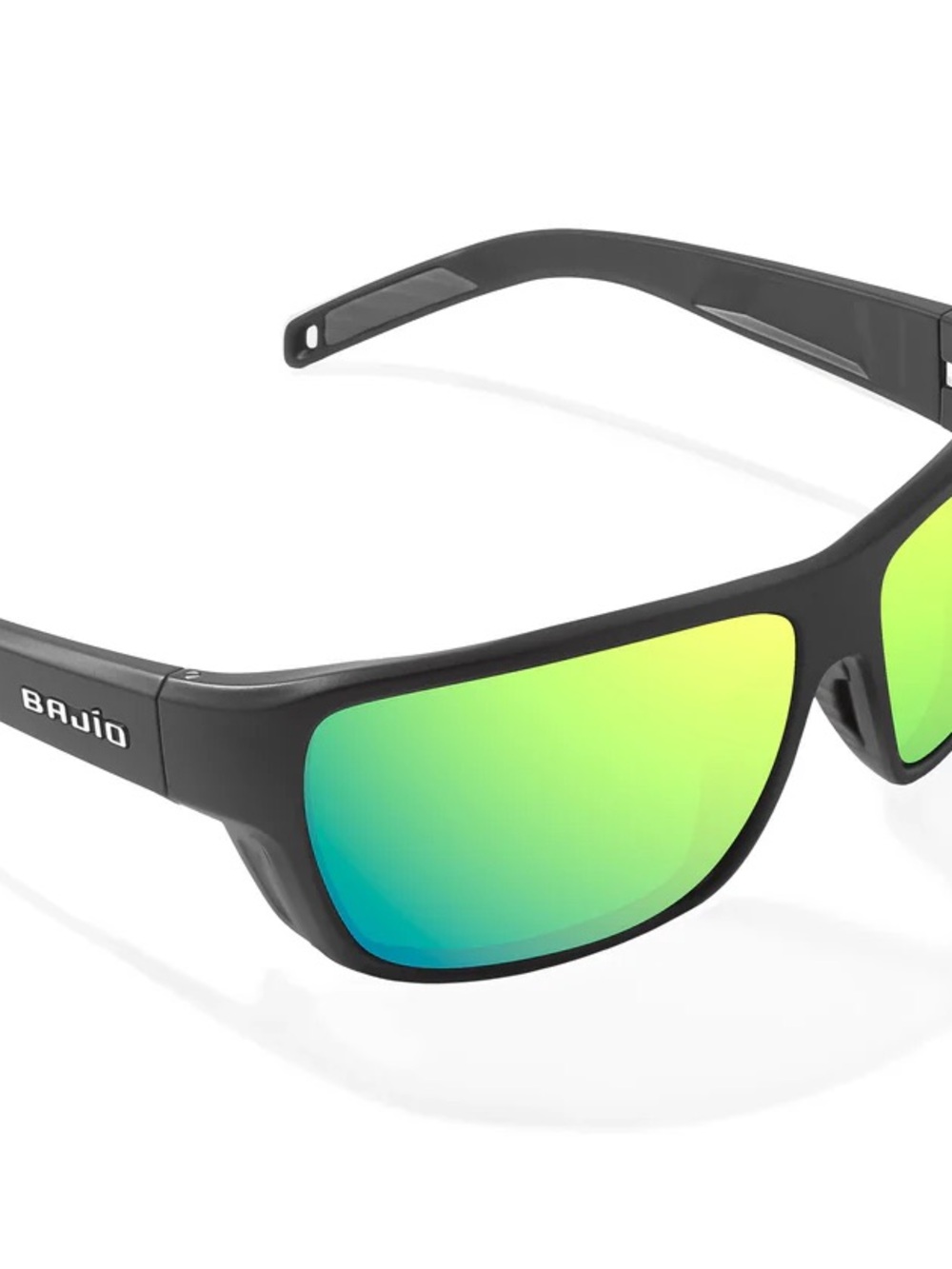 Bajio Men/Women Polarized Black Sunglasses with Green Mirrored Lenses